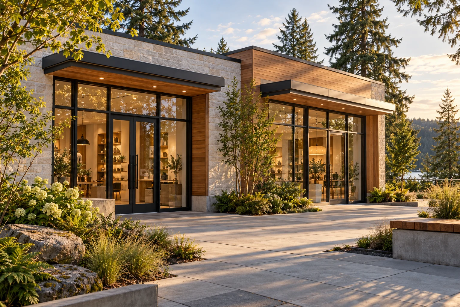Illustrative commercial storefront architecture